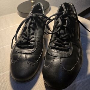Prada Black Leather Oxfords